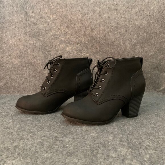 Blue Suede Shoes Lace Ankle Boots - Picture 4 of 9